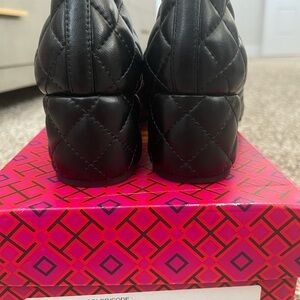 Tory Burch Black Quilted Flats